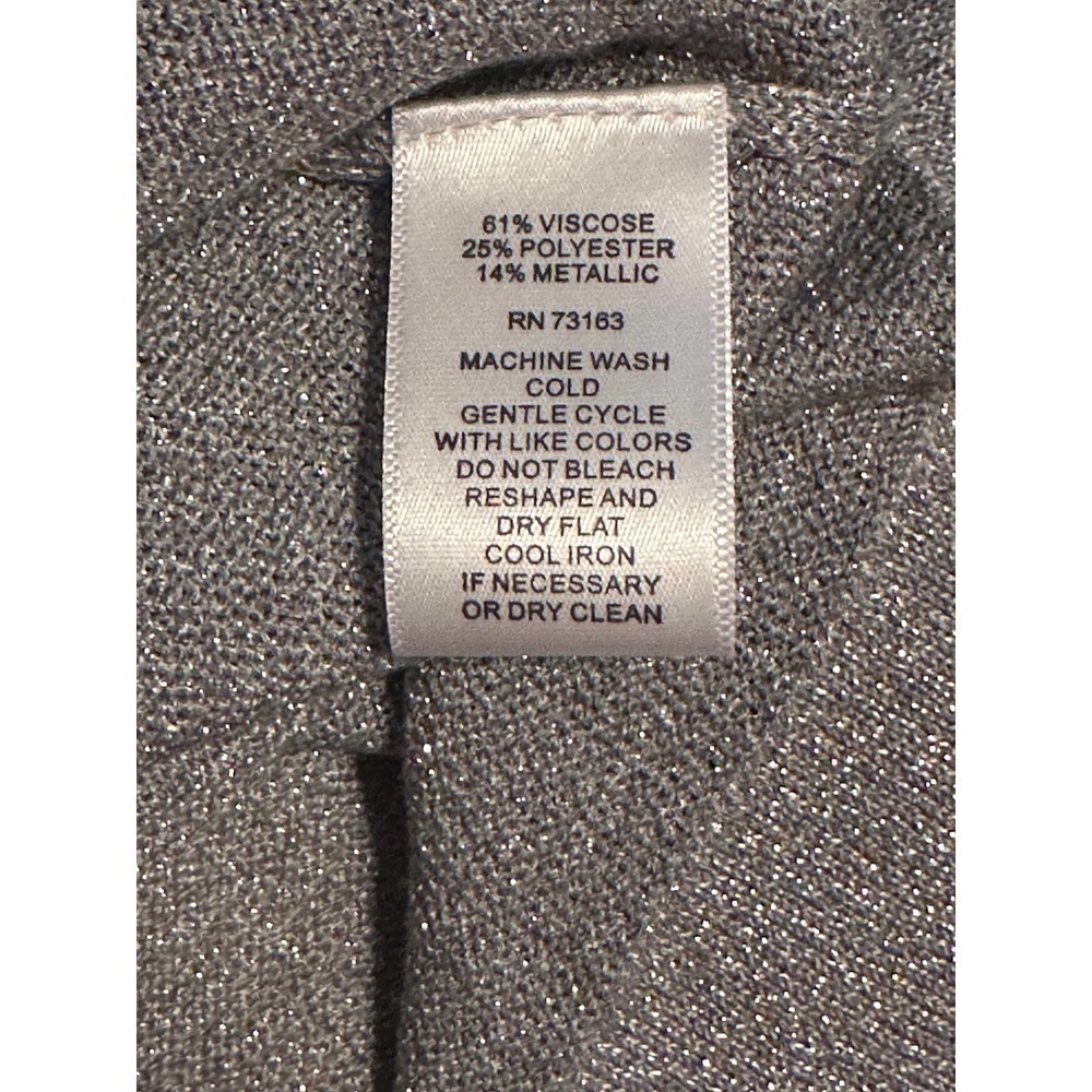 Melissa Paige Silver Metallic Shimmery Silver Top Sz M - Picture 6 of 9
